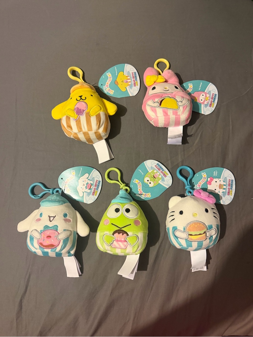 hello kitty and friends squishmallow bag charm collection